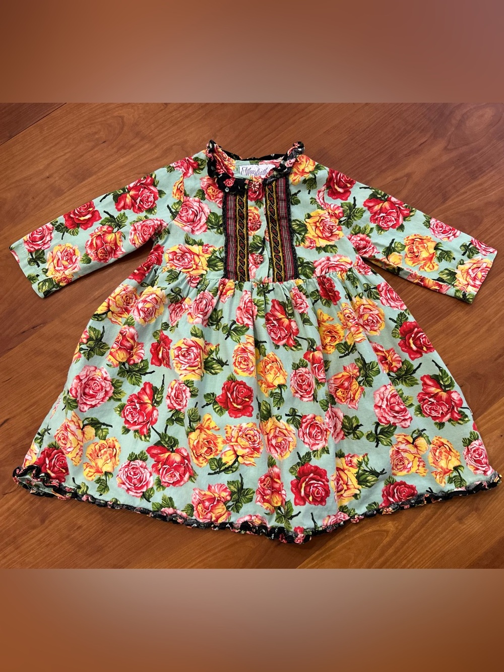 Vintage 1990s Mousefeathers Floral Dress. Size 24 Months.
